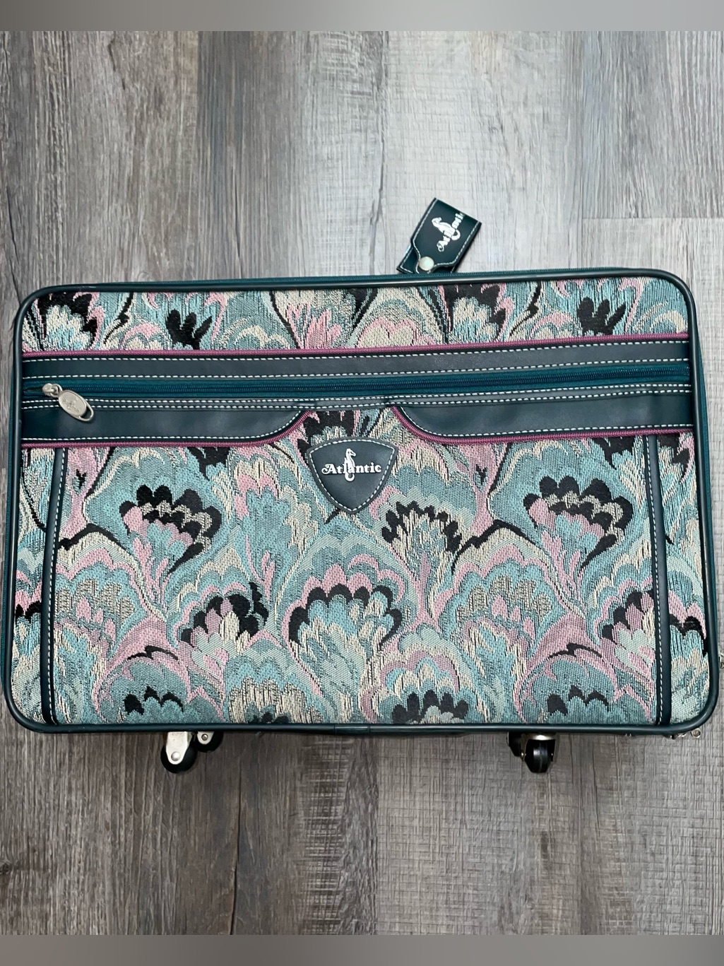 Vintage Atlantic Floral Tapestry Travel Bag Carry On Rolling